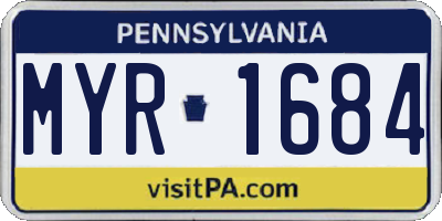 PA license plate MYR1684