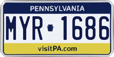 PA license plate MYR1686