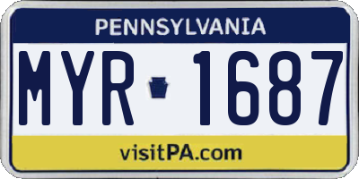 PA license plate MYR1687