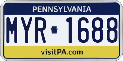 PA license plate MYR1688