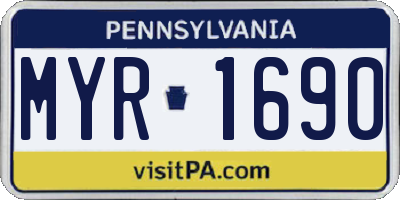 PA license plate MYR1690
