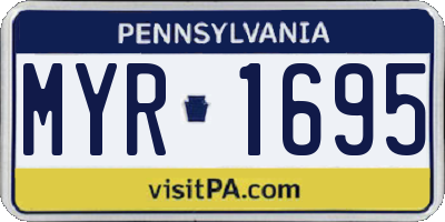 PA license plate MYR1695