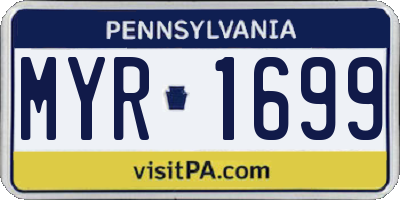PA license plate MYR1699
