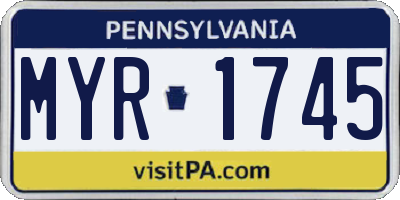 PA license plate MYR1745