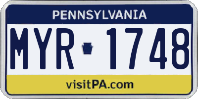 PA license plate MYR1748