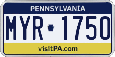 PA license plate MYR1750