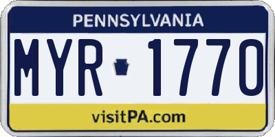 PA license plate MYR1770