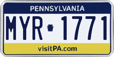 PA license plate MYR1771