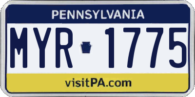 PA license plate MYR1775