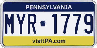 PA license plate MYR1779
