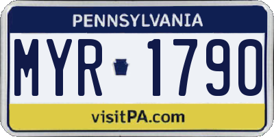 PA license plate MYR1790