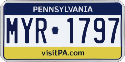 PA license plate MYR1797