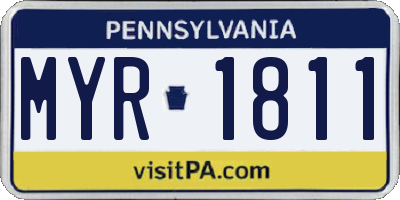 PA license plate MYR1811
