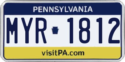 PA license plate MYR1812
