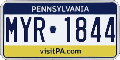 PA license plate MYR1844