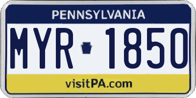 PA license plate MYR1850