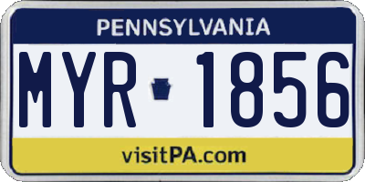 PA license plate MYR1856
