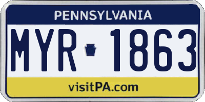 PA license plate MYR1863