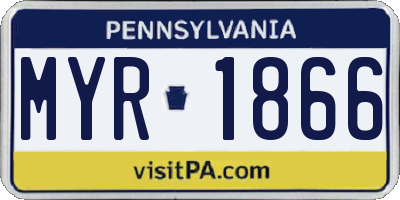 PA license plate MYR1866
