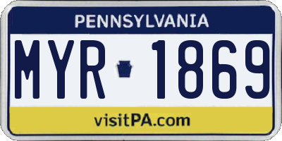 PA license plate MYR1869