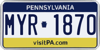 PA license plate MYR1870