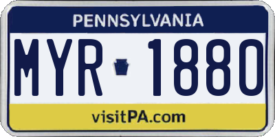 PA license plate MYR1880
