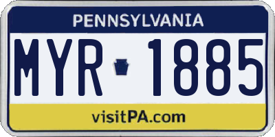 PA license plate MYR1885