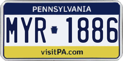 PA license plate MYR1886
