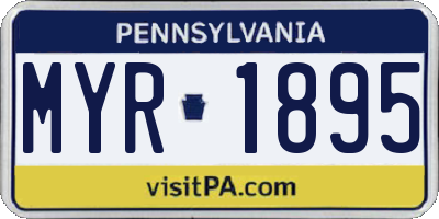 PA license plate MYR1895