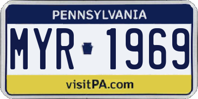 PA license plate MYR1969