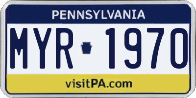 PA license plate MYR1970