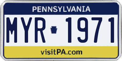 PA license plate MYR1971