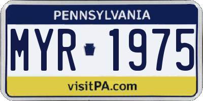 PA license plate MYR1975