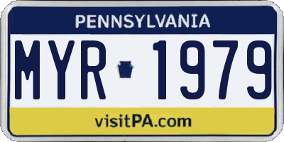 PA license plate MYR1979