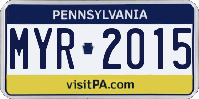 PA license plate MYR2015