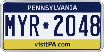 PA license plate MYR2048