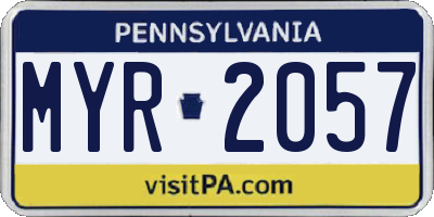 PA license plate MYR2057