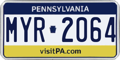 PA license plate MYR2064