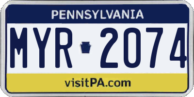 PA license plate MYR2074