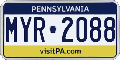 PA license plate MYR2088