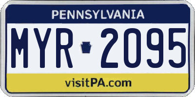 PA license plate MYR2095