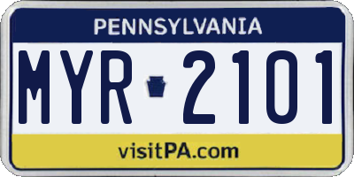 PA license plate MYR2101