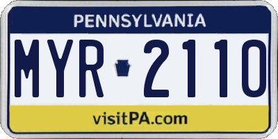 PA license plate MYR2110