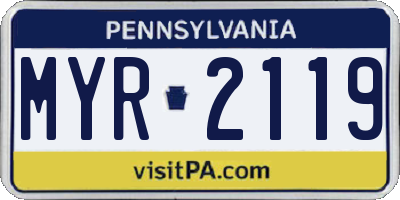 PA license plate MYR2119