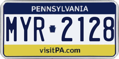 PA license plate MYR2128