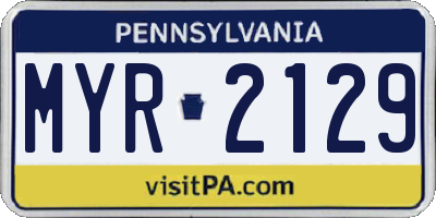 PA license plate MYR2129