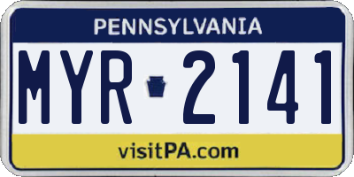 PA license plate MYR2141