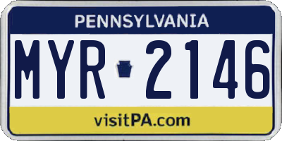 PA license plate MYR2146