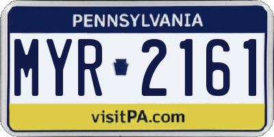 PA license plate MYR2161