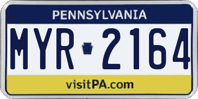PA license plate MYR2164